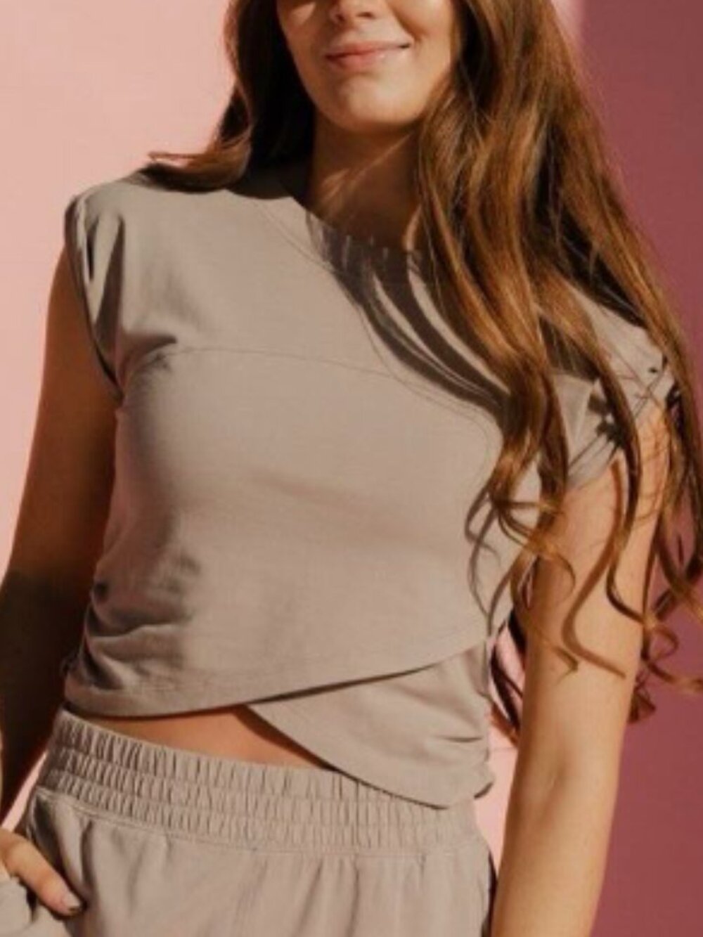 FREE PEOPLE Movement Brown Crop Top